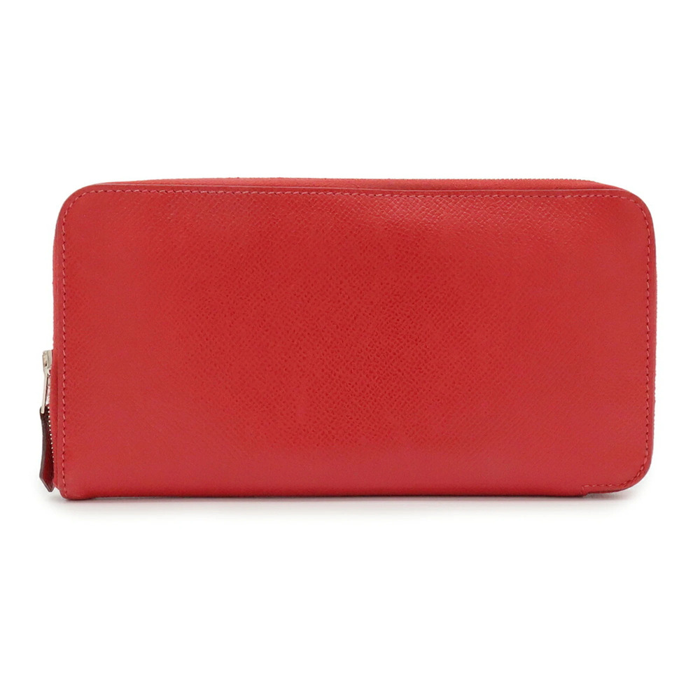 HERMES Azap Long Silk In Round Wallet, Veau Epsom Leather, Rouge Casaque Red,...